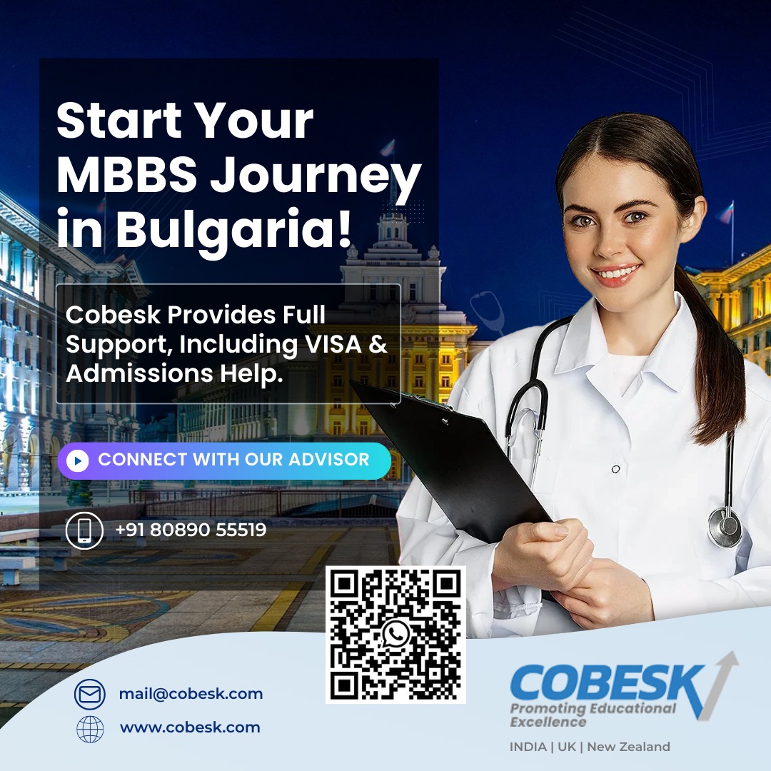 Embark on your MBBS journey in Bulgaria with expert support from the Cobesk Global Overseas Education Program.